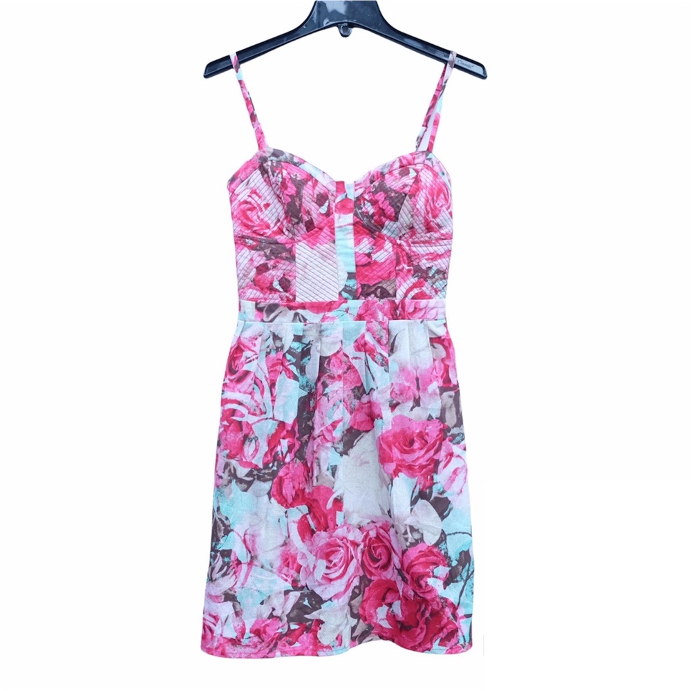Jessica Simpson Floral Empire Waisted Sweetheart Neckline Cami Mini Dress EUC XS
